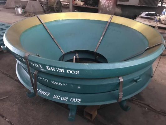 Forro de taça côncava de aço de alto manganês para triturador de pedra Symons 1000 KG limite de peso