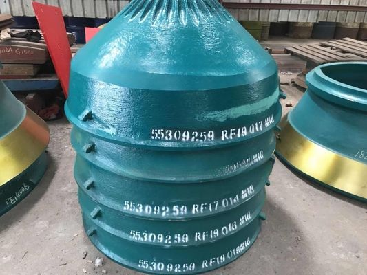 GP300 Triturador de cone de mineração de manganês elevado Manteiga côncava Liner de taça de manto Peças sobressalentes