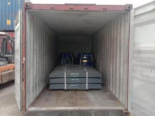 CJ411 CJ412 Máquina de triturar mandíbulas Partes de desgaste da fundição Placa de mandíbula com número de peças e norma EN124