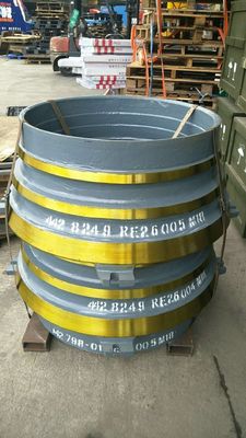 Aceitável OEM CH430 High Manganese Cone Crusher Parts Wear Mantle e Côncavo para Mineração de Minério